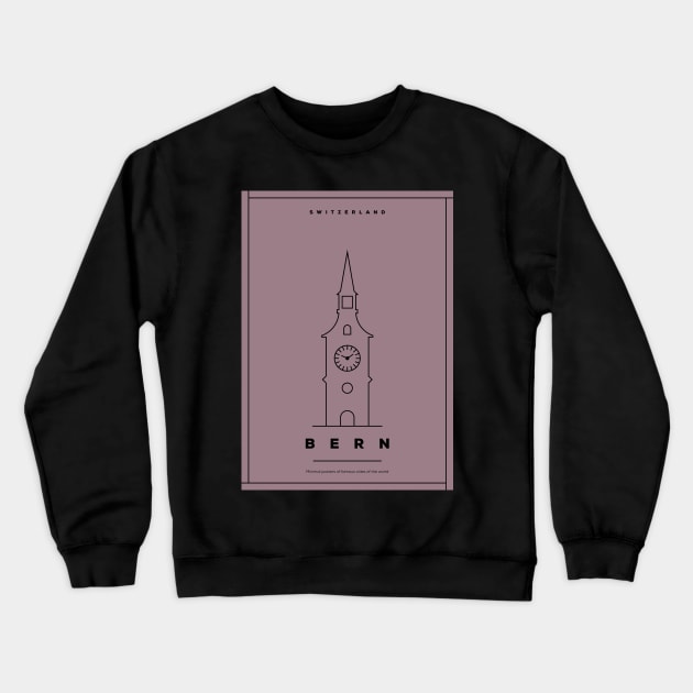 Bern Minimal Poster Crewneck Sweatshirt by kursatunsal